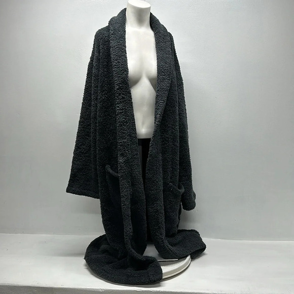 Barefoot Dreams CozyChic Bath Robe Belted #509 Blue Gray Size 2 Oversized Medium - Picture 3 of 12